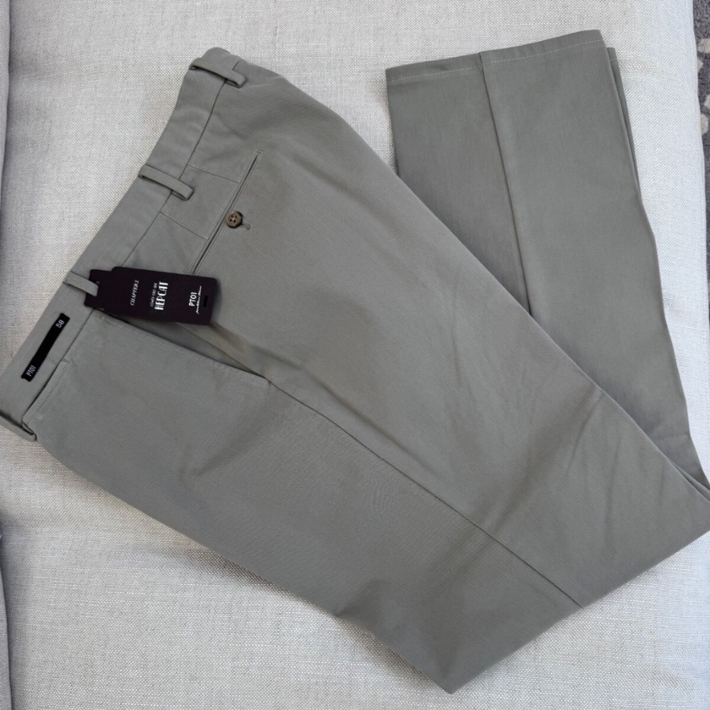 PT01 gray cotton stretch slim fit dress chino pants Sz 42 Euro 58 NWT